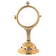 Golden monstrance with decorative stones on the base, h. 18 cm s3