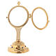 Golden monstrance with decorative stones on the base, h. 18 cm s4
