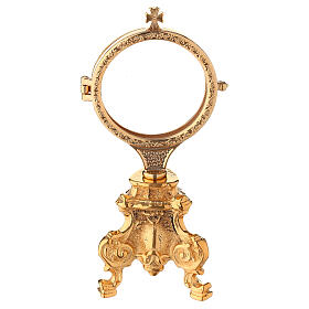 Monstrance with gold plated Rococo base h 7 1/2 in