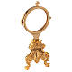 Monstrance with gold plated Rococo base h 7 1/2 in s3