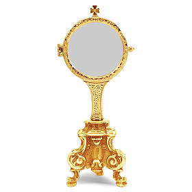 Ostensoirs, Reliquaires  en métal: Ostensoir sur pied rococo doré h 21,5 cm