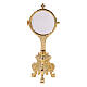 Monstrance with with gold plated Rococo base h 8 1/2 in s1