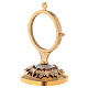 Golden monstrance with grapes and leaves decoration on the base, h. 15 cm s2