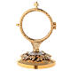 Golden monstrance with grapes and leaves decoration on the base, h. 15 cm s5