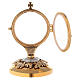 Golden monstrance with grapes and leaves decoration on the base, h. 15 cm s6