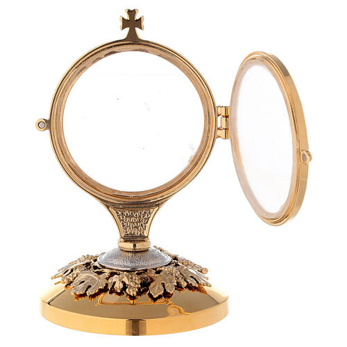 Teca esposizione con base decoro uva e foglie h. 15 cm 6