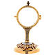 Golden monstrance with grapes and leaves decoration on the base, h. 18 cm s1