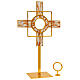 Gold plated brass monstrance white enamelled rays removable luna h 26 in s3