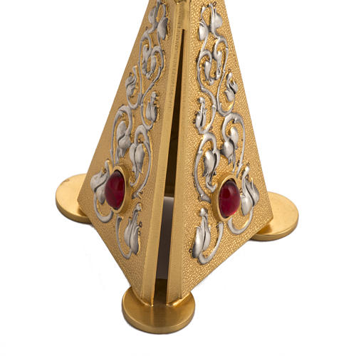 Reliquary in bronze with red stones H31,5 cm 5