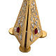 Reliquary in bronze with red stones H31,5 cm s5