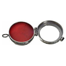 Reliquiario ottone argentato diam. 3,5 cm