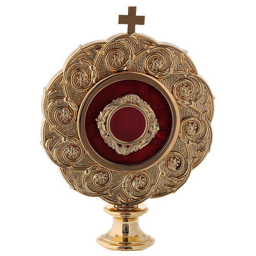Reliquary in gilded brass H 21 cm 2