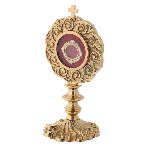 Reliquary in gilded brass H 21 cm 4