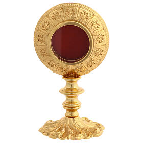 Reliquiario ottone dorato h 21 cm
