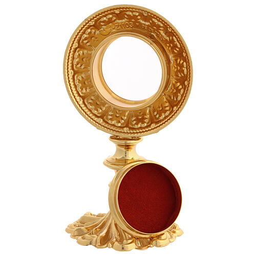 Reliquiario ottone dorato h 21 cm 6