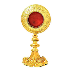 Reliquary H 21 cm in gilded brass 
