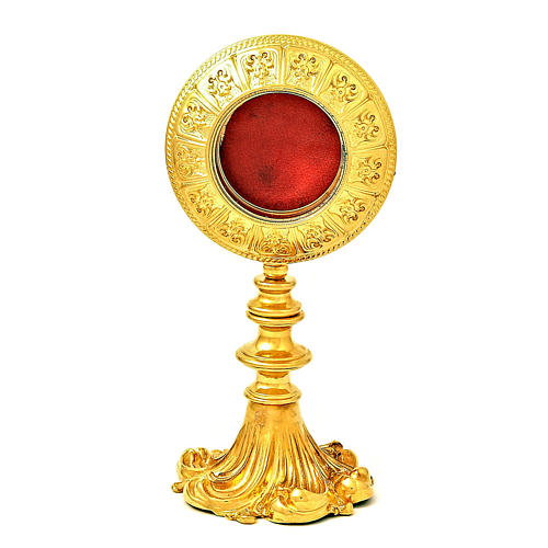 Reliquary H 21 cm in gilded brass  1