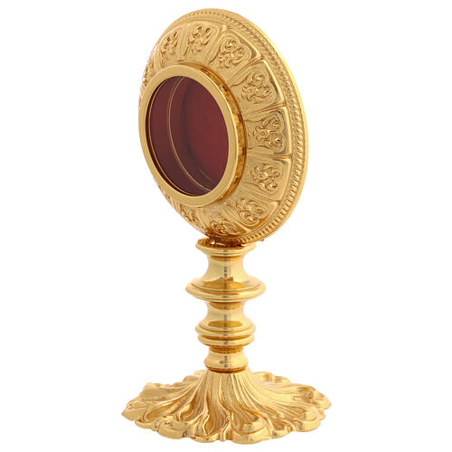 Reliquary H 21 cm in gilded brass  3