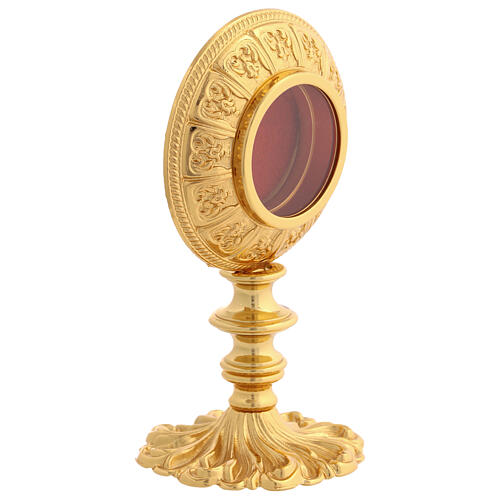 Reliquary H 21 cm in gilded brass  4