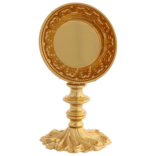 Reliquary H 21 cm in gilded brass  5