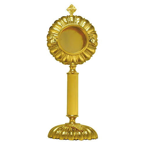Reliquiario in ottone dorato h 30 cm 1