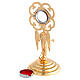 Reliquary in gold-plated brass with angel H 14cm s4