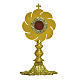Reliquary in gold-plated brass H 14cm, diam. 2cm s1