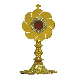 Reliquary in gold-plated brass H 14cm, diam. 2cm