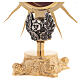 Portareliquia ottone dorato con putto h 17 cm s2