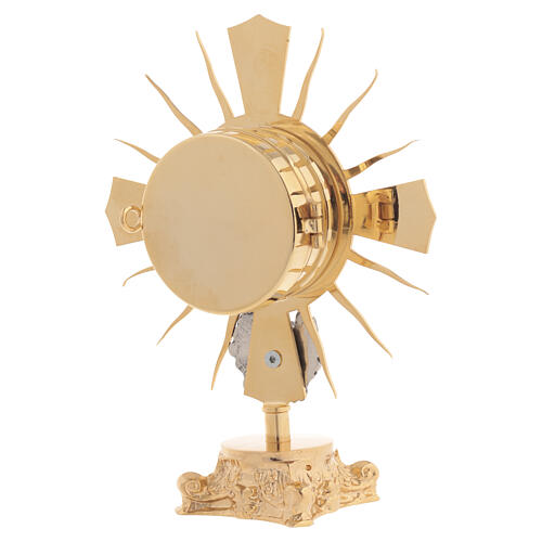 Reliquary in golden brass with putto H17cm 5