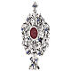 Monstrance in silver cast brass with blue stones H42cm s6