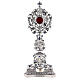 Monstrance in silver cast brass with blue stones H42cm s1