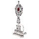 Monstrance in silver cast brass with blue stones H42cm s3