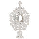 Monstrance in silver cast brass with blue stones H42cm s9