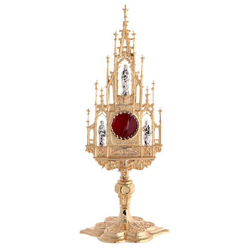 Reliquary, Gothic style in cast brass H51cm 1