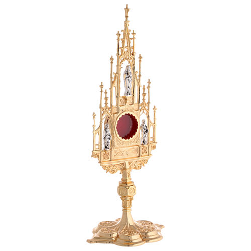 Reliquary, Gothic style in cast brass H51cm 6