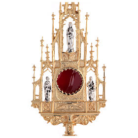 Gothic style reliquary, cast brass H 20"
