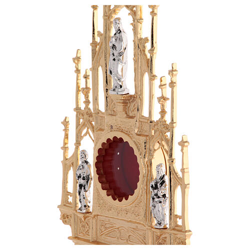 Gothic style reliquary, cast brass H 20" 8