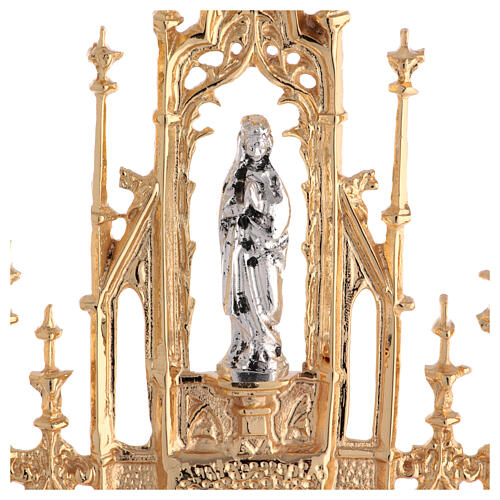 Gothic style reliquary, cast brass H 20" 11