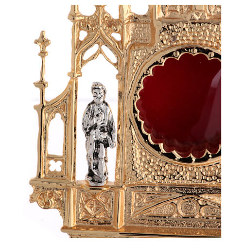 Gothic style reliquary, cast brass H 20