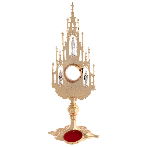 Gothic style reliquary, cast brass H 20" 14