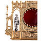 Gothic style reliquary, cast brass H 20" s12
