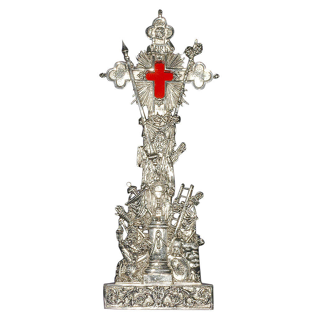 Reliquary Saint Cross silverplated brass with base online sales on