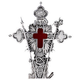 Reliquiario Santa Croce ottone fuso argento con base