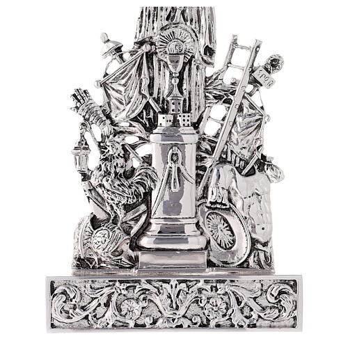 Reliquiario Santa Croce ottone fuso argento con base 6