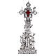 Reliquiario Santa Croce ottone fuso argento con base s1