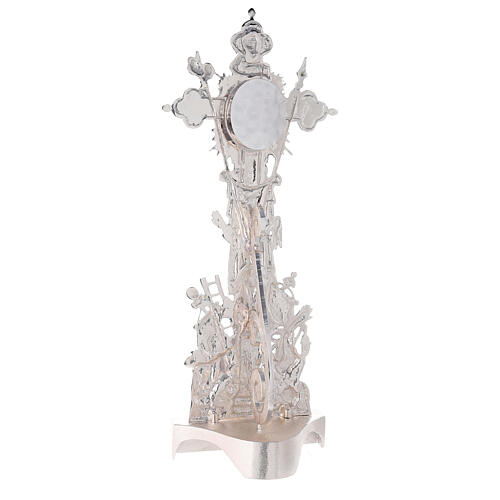 Reliquary Saint Cross silver-plated brass with base 10