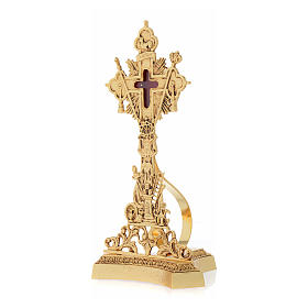 Reliquiario della Santa Croce ottone fuso oro