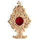 Reliquiario in ottone fuso oro croce e decorazioni s2