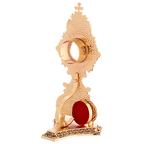 Reliquary gold-plated brass cross and decorations 7